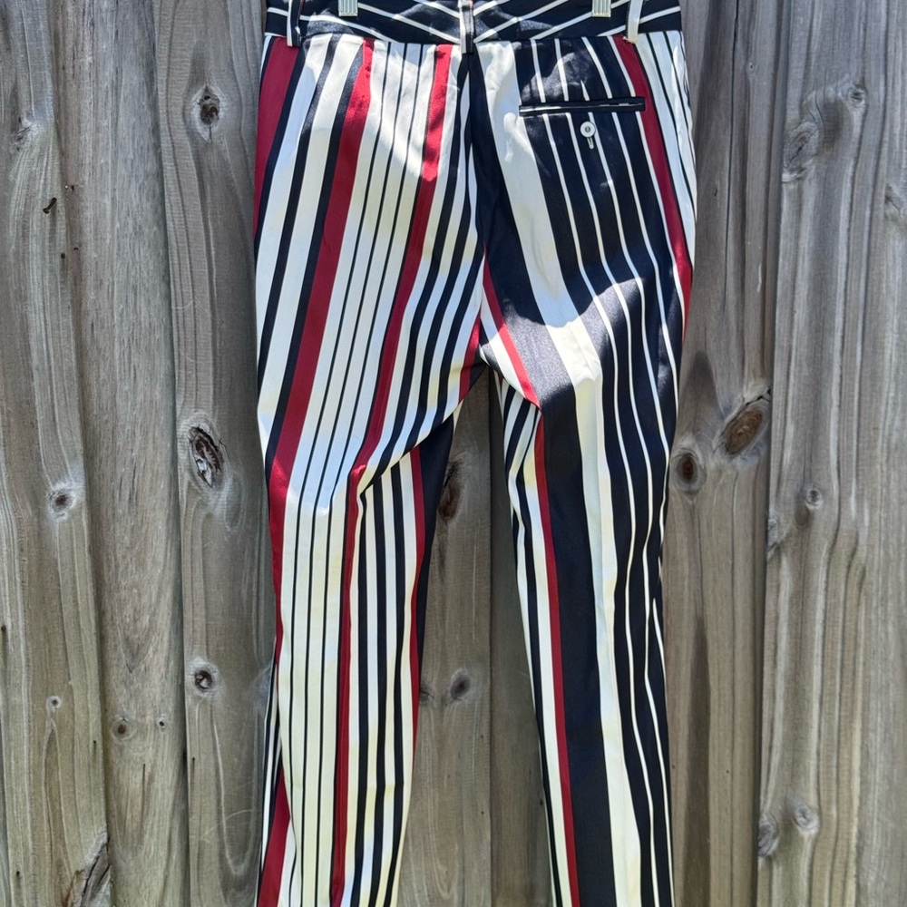 Les Copains Blue Striped Pants - Picture 4 of 8